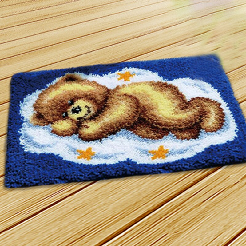 Tecknad björn diy segment broderimaterial spärrkrok hantverk matta broderi spärrkrok mattsatser doe het själv levererar