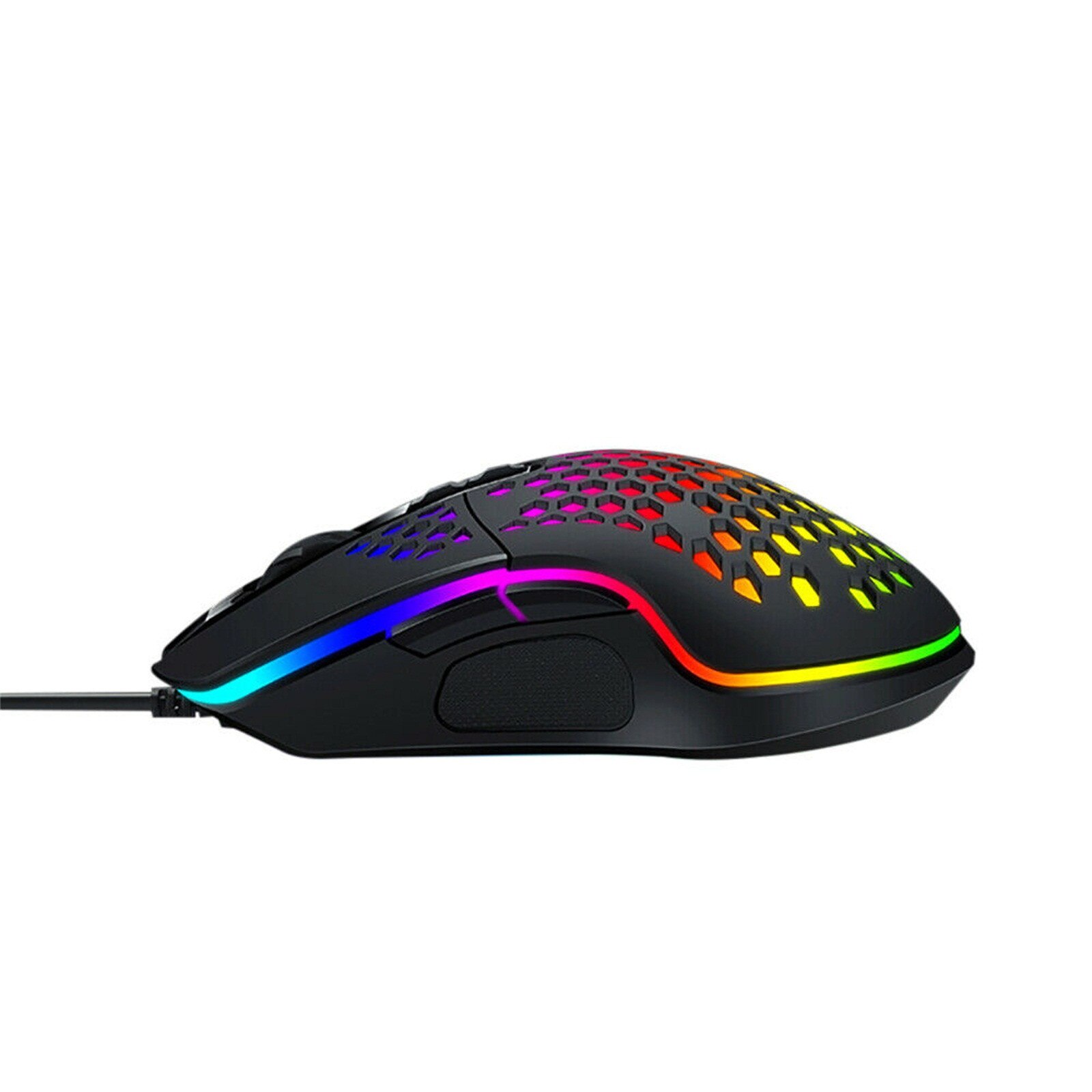 Gaming Mice Mouse 6400 DPI USB RGB Flowing Backlit Light Wired Laptop Compute USB Photoelectric PC Mice Luminous Mouse Colorful: BK
