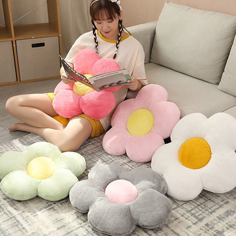 Cojín de flores para el suelo, decoración bonita para habitación, almohadas florales para lectura y descanso, cómodas para adolescentes y adolescentes, niños pequeños, TJ7236