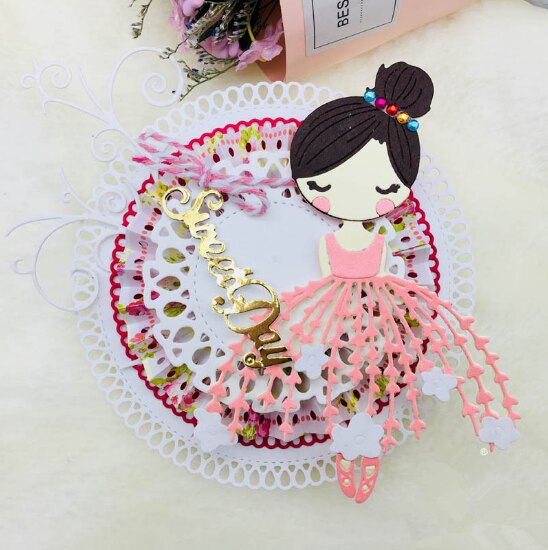 L-söndag pyssel stansar flicka metall klipp stansar schabloner scrapbooking prägling papper hantverk korttillverkning diy