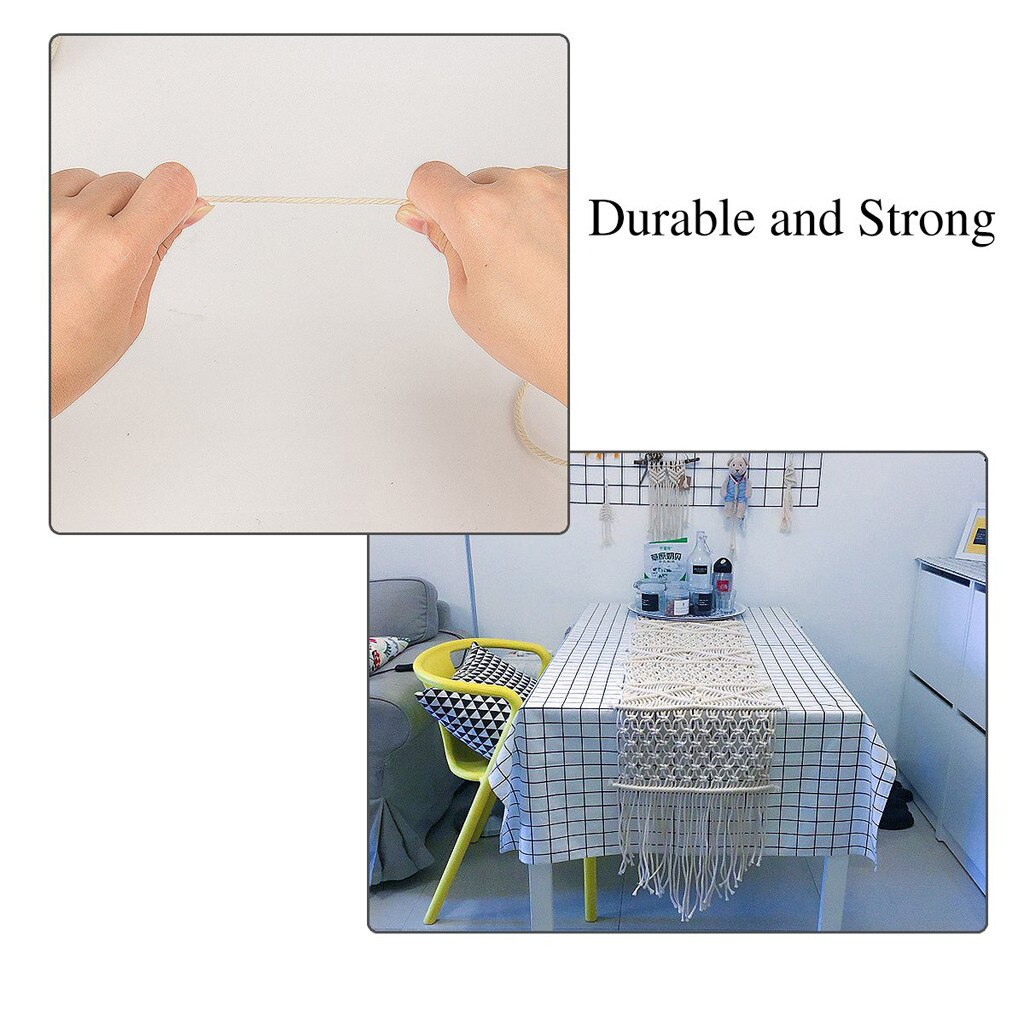 2mm x 200m Macrame Cotton Cord Thread Rope Craft for Handmade Decorative Wall Hanging Dreams Catcher DIY Home Textile