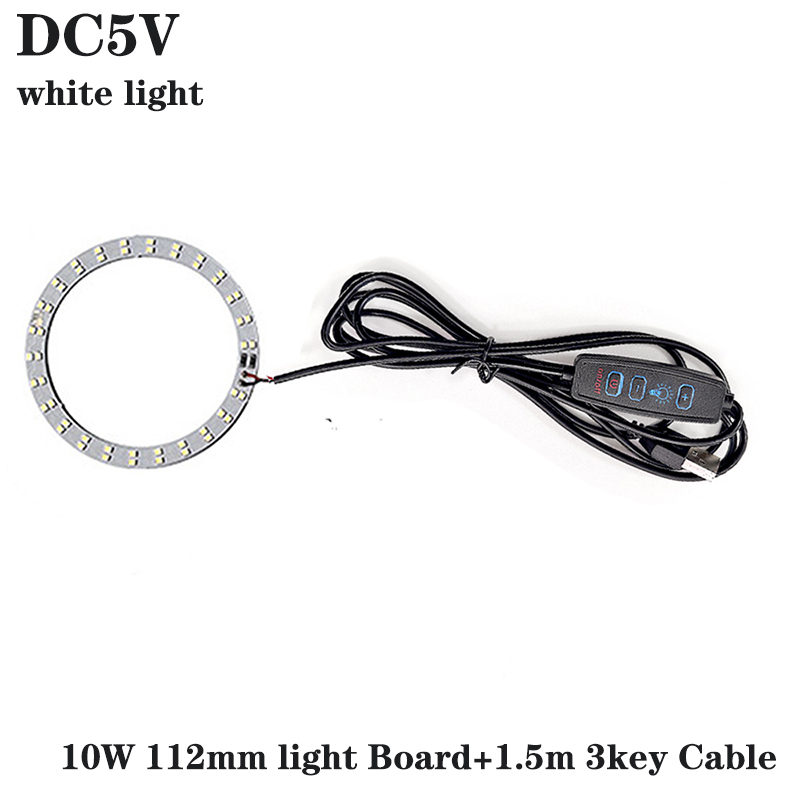 1 ST LED Chips DC5V Dimbare Lichtkaart 5730SMD Enkele/Drie Kleur LED lichtbron 10 W/12 W Met USB Dimmer Controller 1.5 m lijn: Beige
