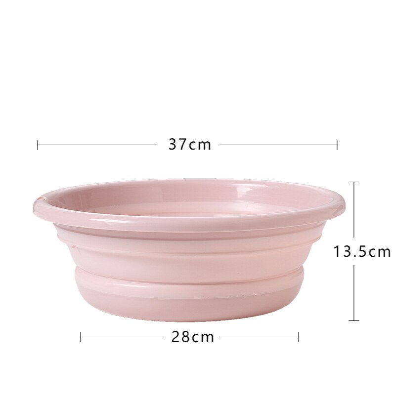 Plastfolie bassin nordisk bærbar udendørs håndvask stort husholdnings håndvask, der kan trækkes tilbage: Stor (lyserød)