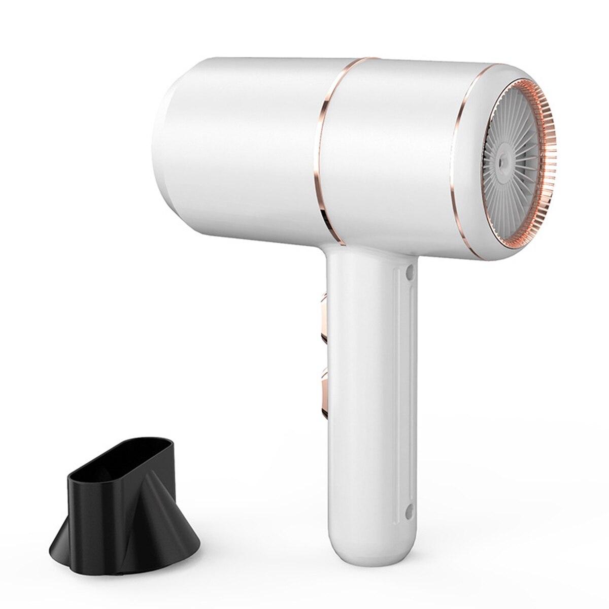 Blue Light Ions Salon Hair Dryer, Powerful Ceramic Tourmaline Blow Dryer, 6 Gears Low Noise Hairdryer with Nozzle: White / UK