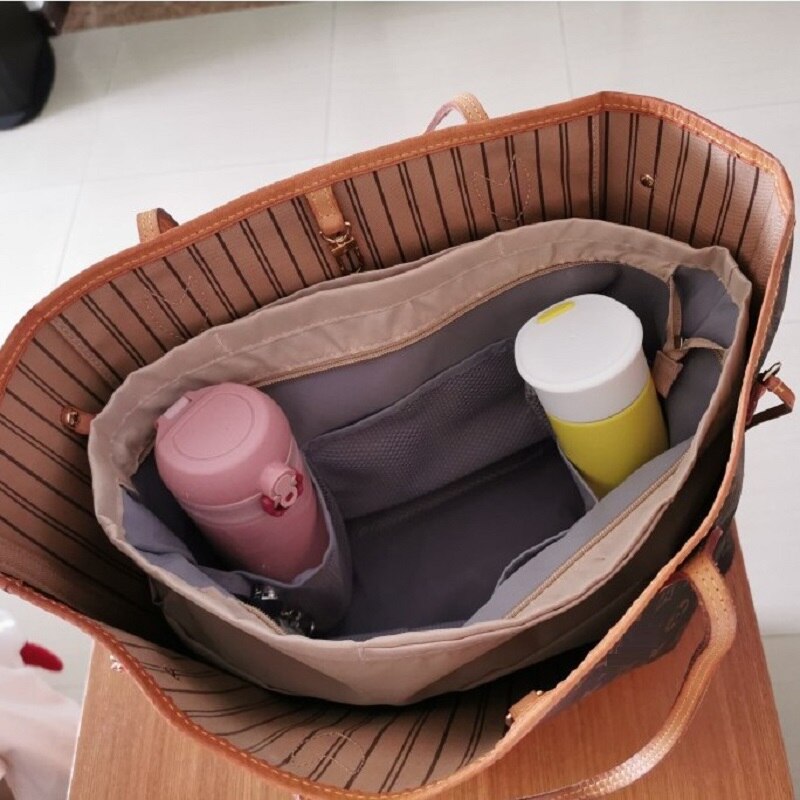 Make-Up Organizer Bag Nylon Reizen Purse Organizer Insert Cosmetiqueras Fit Grote Luxe Handtassen