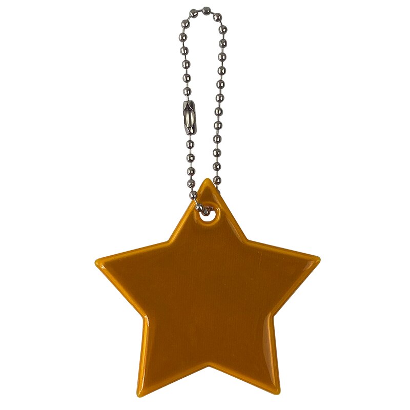 Meilite 500 stearinlys stjerne vedhæng charme taske tilbehør reflekterende nøgleringe til brug i trafiksikkerhed: Orange gul