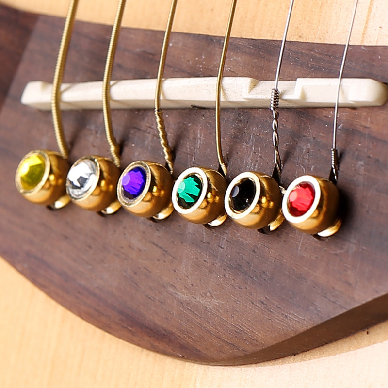 Cuerdas de guitarra acústica, pines de puente de latón, accesorios de cuerda de cono fijo, 1 ud.