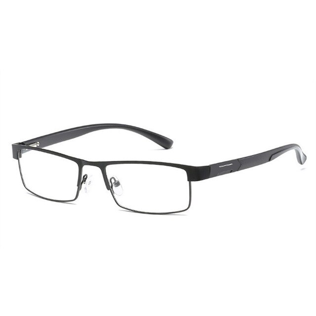 May Flower Reading Glasses Titanium Alloy Coated Lenses Presbyopic Eyewear Square Anti-Blue Spectacles Eyeglasses For Men+3.5+4: black / +300