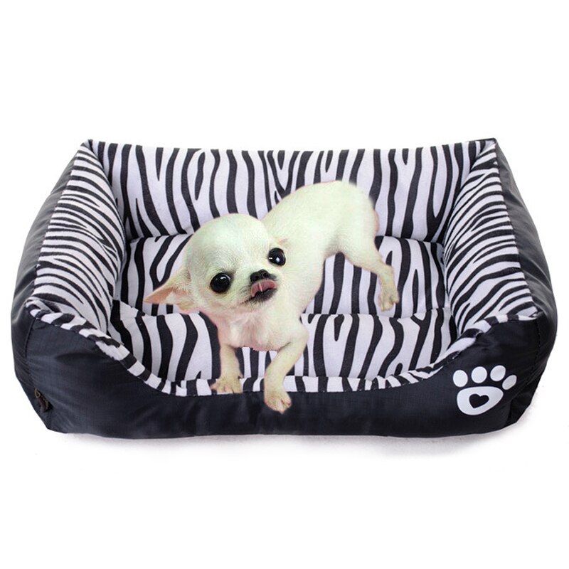 Zebra Pattern Pet Dog Bed Sofa Warm Waterproof Dog Beds for Small Dogs Puppy Cat House Mat Chihuahua Kennel Pets Product