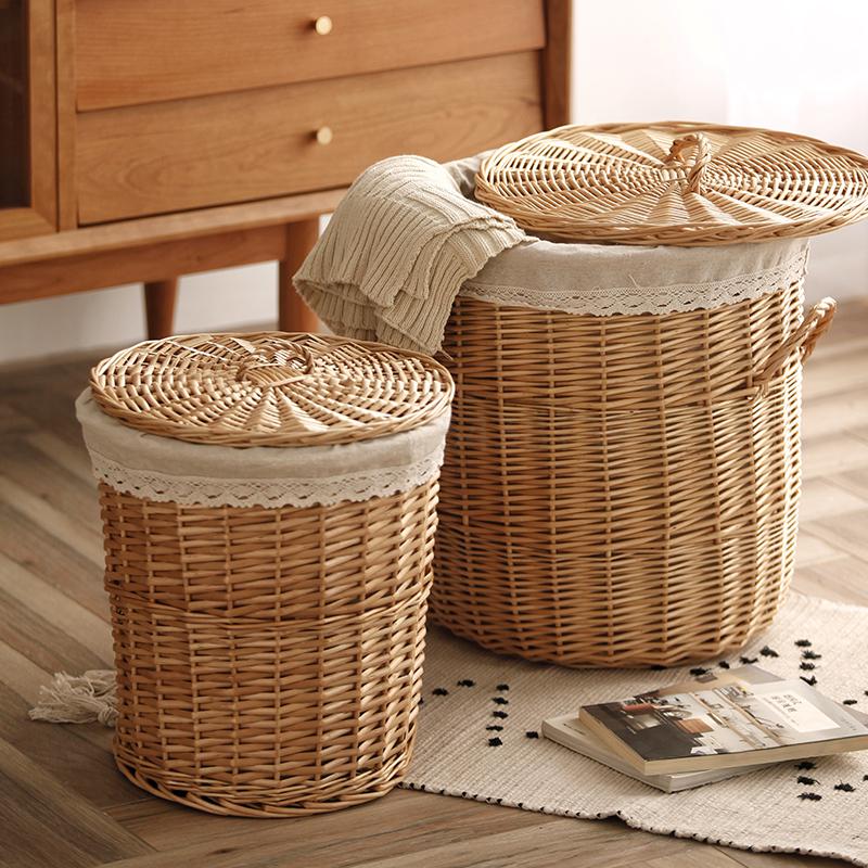 Osier vêtements stockage panier panier vêtements vêtements cadre stockage boîte de rangement pot boutique tissage vêtements