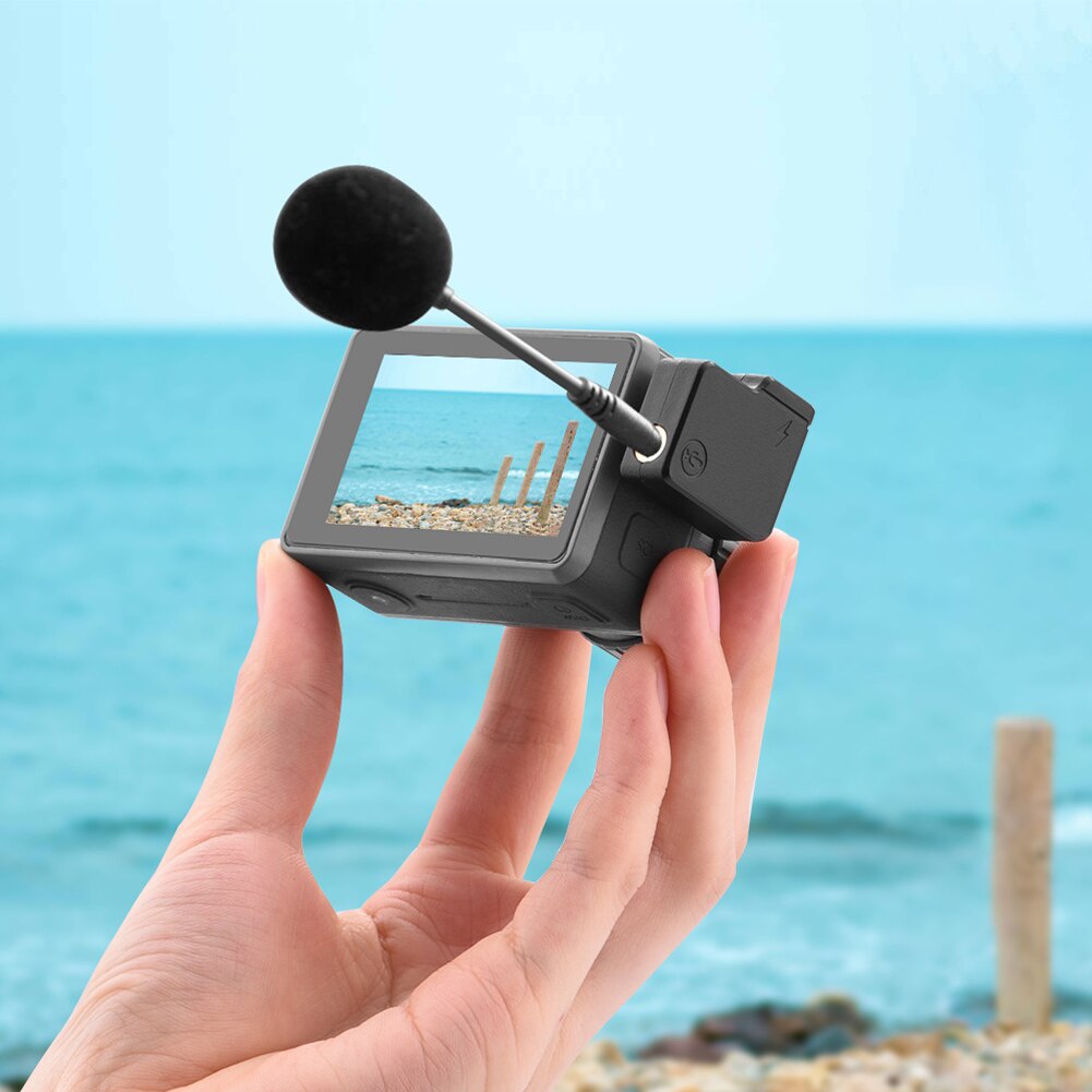 Praktischer audio-abs-dual -3.5mm- mikrofon-adapter, datenübertragungszubehör, tragbarer anschluss, ladefunktion für osmo action