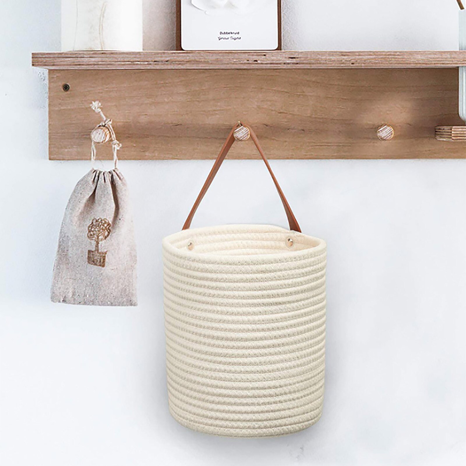 Plant Mand Kunstmatige Bloem Pure Handgemaakte Witte Potplanten Riem Imitatie Rotan Muur Opknoping Geweven Mand