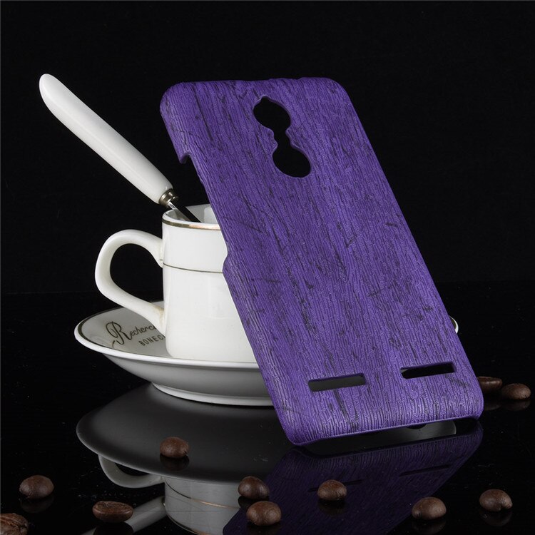 Subin voor lenovo  k6 hoesje 5.0 inch pu hout lederen nerf mobiele holster shell voor lenovo  k6 telefoonhoesje: Paars