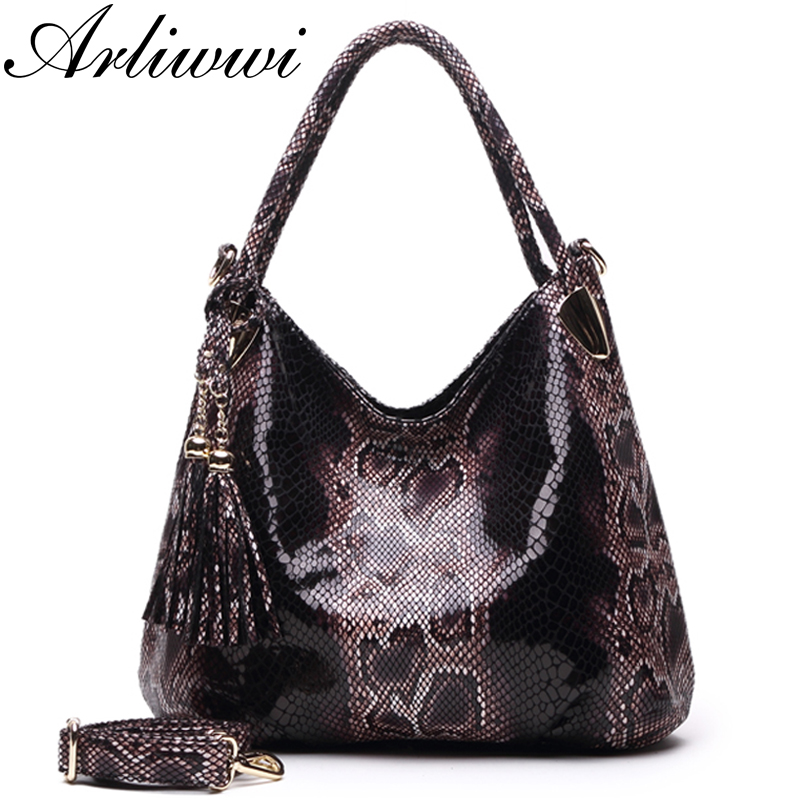 BIG *Individual Snake Large Capacity Lady Bags Tassel Embossed PU Leather Cross Body Handbags Women GPY01