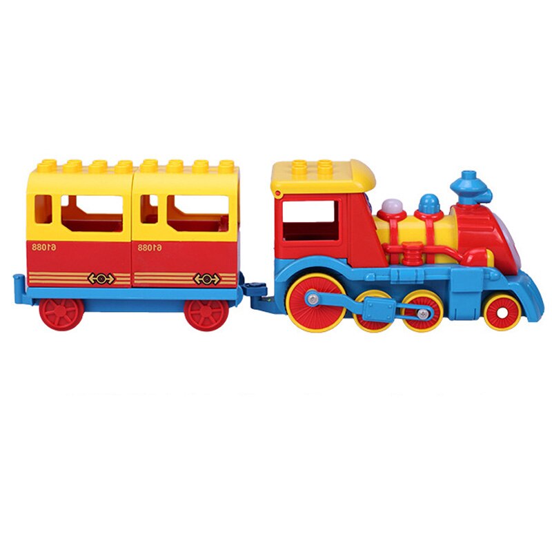 Locomotiva elettrica Pista del Treno Cabina Accessori blocchi di Costruzione di Grandi Blocchi Compatibile Con Duploed Giocattoli Per I Bambini 63PCS Giocattoli FAI DA TE: HC-DD-SET5