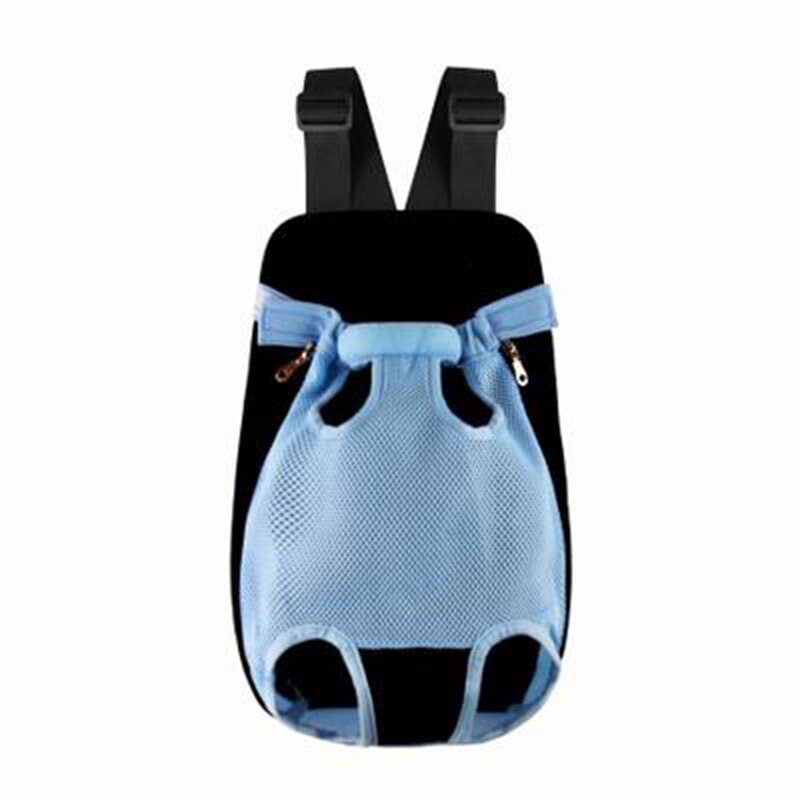 Double Shoulder Dog Carrier Backpack Pet Cat Front Bag Breathable Mesh Outdoor Travel Backpack For Dogs Portable Dog Transporter: Blue / S(for 0-2kg)