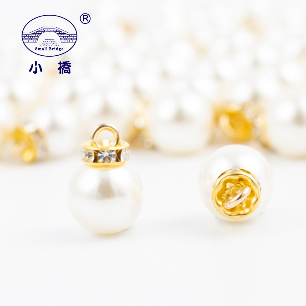 20 PCS Glitter Naaien Steentjes Voor Kleding Losse Decoratieve Steentjes Witte Parels Met Gouden Gesp Op Jurk S147