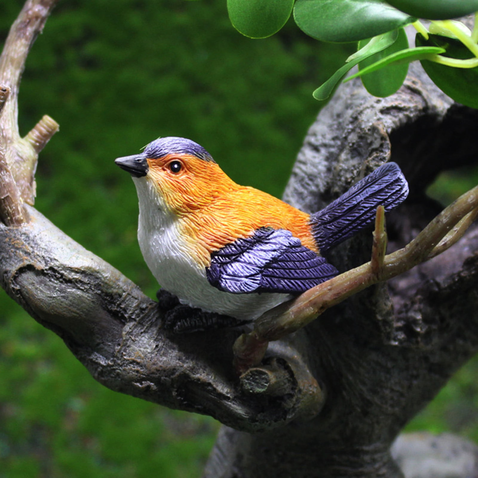 Simulation bird,bird's nest Resin Craft Ornament,cute animal diy sculpture tree decor,gardening bonsai decoration