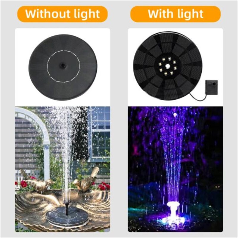 Floating Solar Fountain Garden Waterfall Fountain Pool Pond Bird Bath Solar Panel Powered Home Garden Fountain Decoration