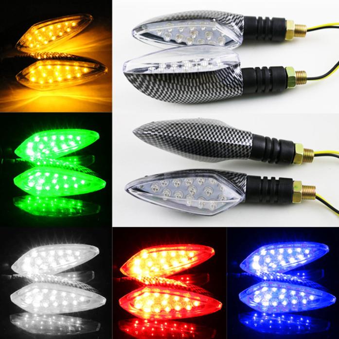 1 paar Universele 12V LED Motorfiets Richtingaanwijzer Lights/lamp #30