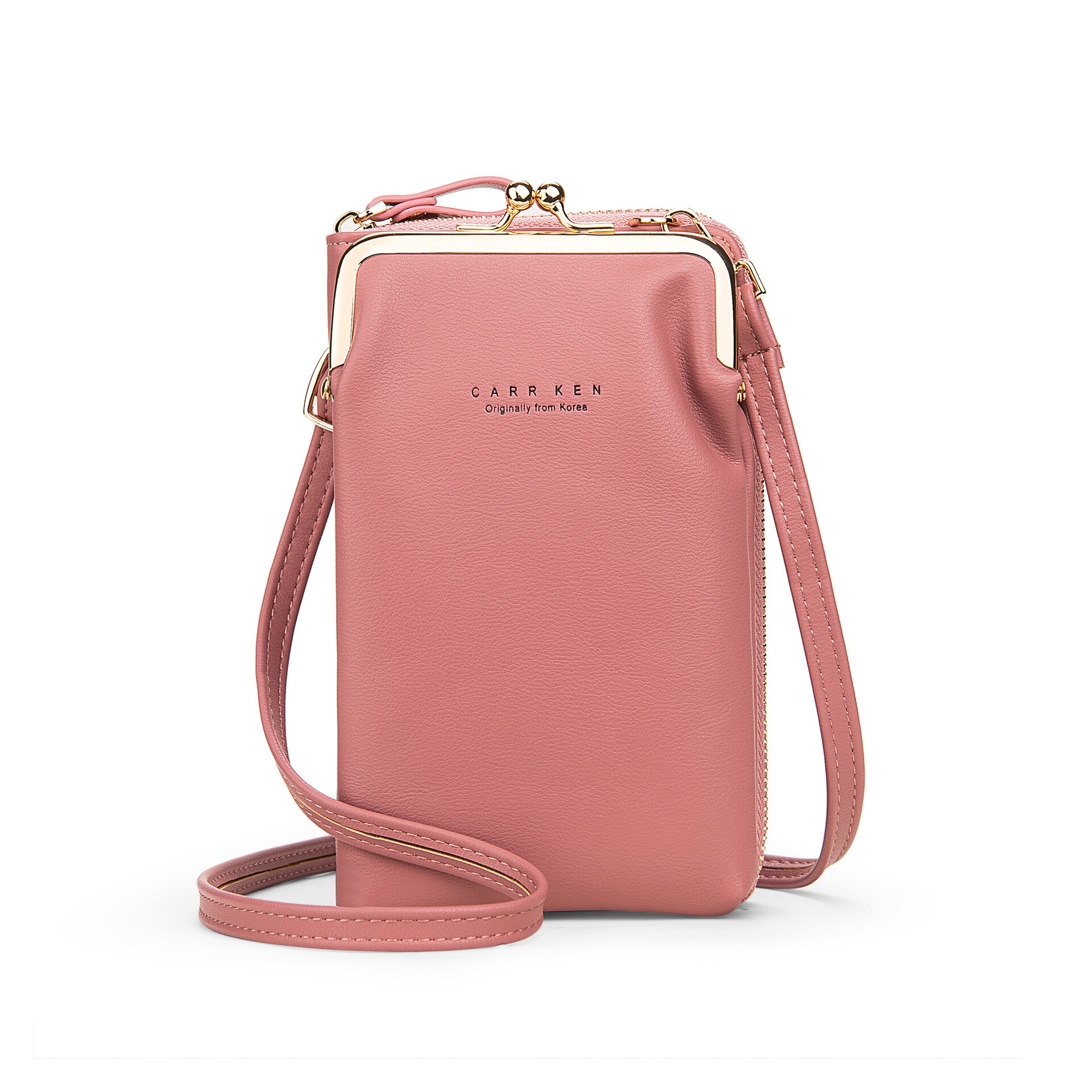 Mode Kleine Crossbody Tassen Vrouwen Mini Pu Lederen Schoudertas Messenger Bag Voor Meisjes Clutch Dames Card Telefoon Portemonnee Rits Flap: Dk Pink