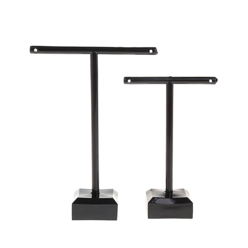 2 Stks/set Oorbellen Plank Sieraden Display Rack T Vorm Stand Show Charms Universele Professionele Showcase Boutique: Black