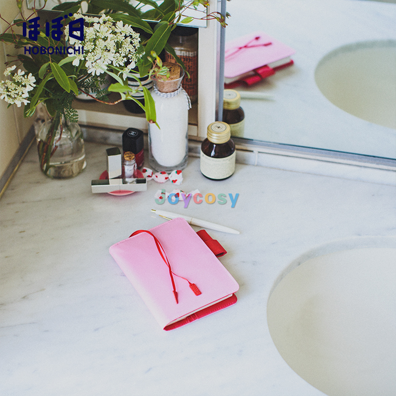 Hobonichi Techo Originele &amp; Planner Cover [A6 Cover Alleen] Leer: Aardbei Roze, hoge Italiaans Leer, Schoolbenodigdheden