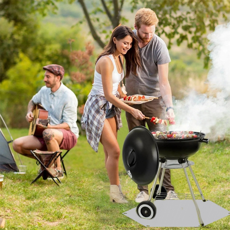 36" Hexagon Fireproof Mat Fire Pit Pad for Outdoor Patio Deck Grass Lawn Mats