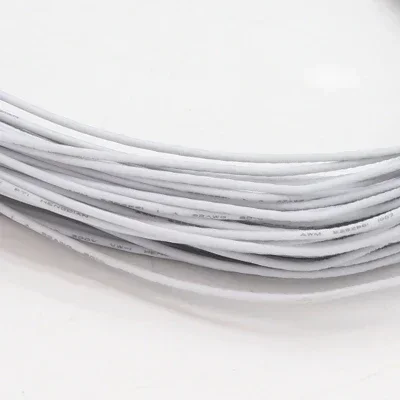 5Meters UL1007 Single Core Copper Wire 26 24 22 20 18 16 14 AWG PVC Insulation Solid Tinned Plating Line Electric Cable Line: WHITE / 18 AWG