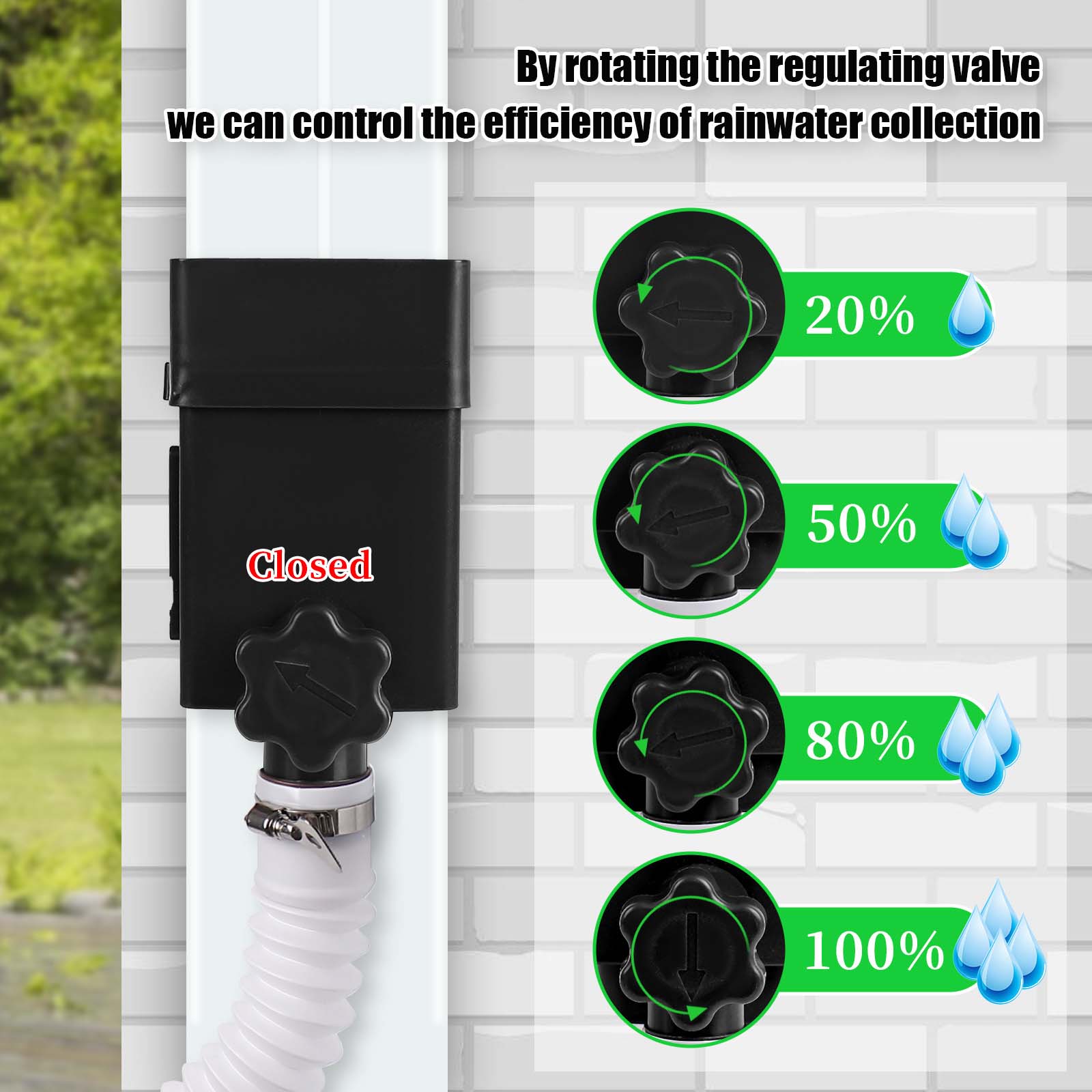 Rain Water Collection System High Performance Accessories Rainwater Collector for Downspouts Lawn Watering Backyard Gardening