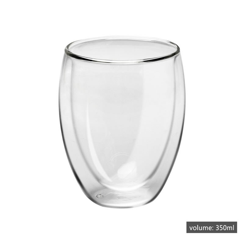 Transparante dubbelwandige glazen beker geïsoleerde koffiemelk thee mok beker water drinkglazen bar accessoires drinkgerei: 350ml