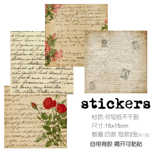 8 ark / mye årgang kart magasin avis klistremerke diy håndverk scrapbooking album søppel journalplanlegger dekorative klistremerker: post