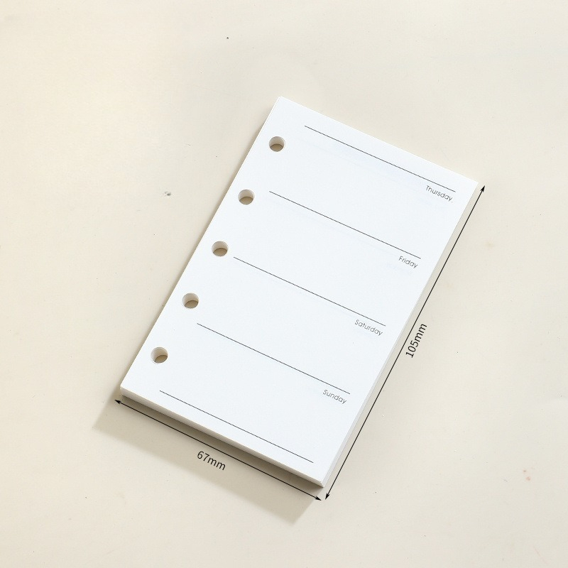 M5 løse ark notatbok refill spiralperm innvendig side rutenett blank linje dagbok agenda planlegger skoleartikler: Lilla