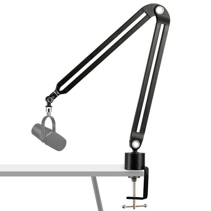 Microphone Stand Heavy Duty Adjustable Suspension Boom Arm Scissor Spring Built-in Mount Stand Holder for Voice Record