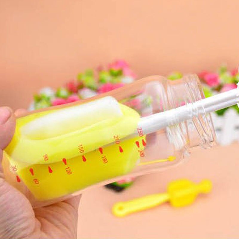 5Pcs Baby Milk Feeding Bottle Brush Handy Portable Nylon and Sponge Tube Cleaner