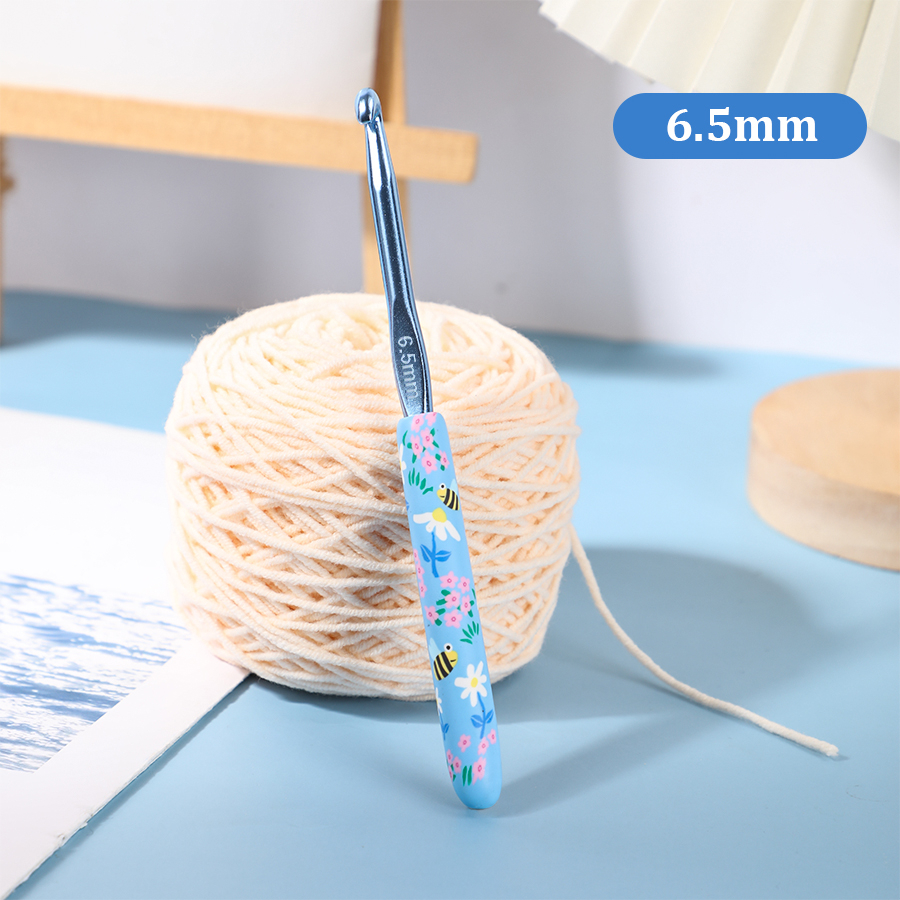 1 Stück/2,0–10,0 mm kleine Biene bedruckte Häkelnadeln, Häkelnadeln für Anfänger und Stricken, Häkelgarn, DIY-Bastelbedarf: Armee Grün
