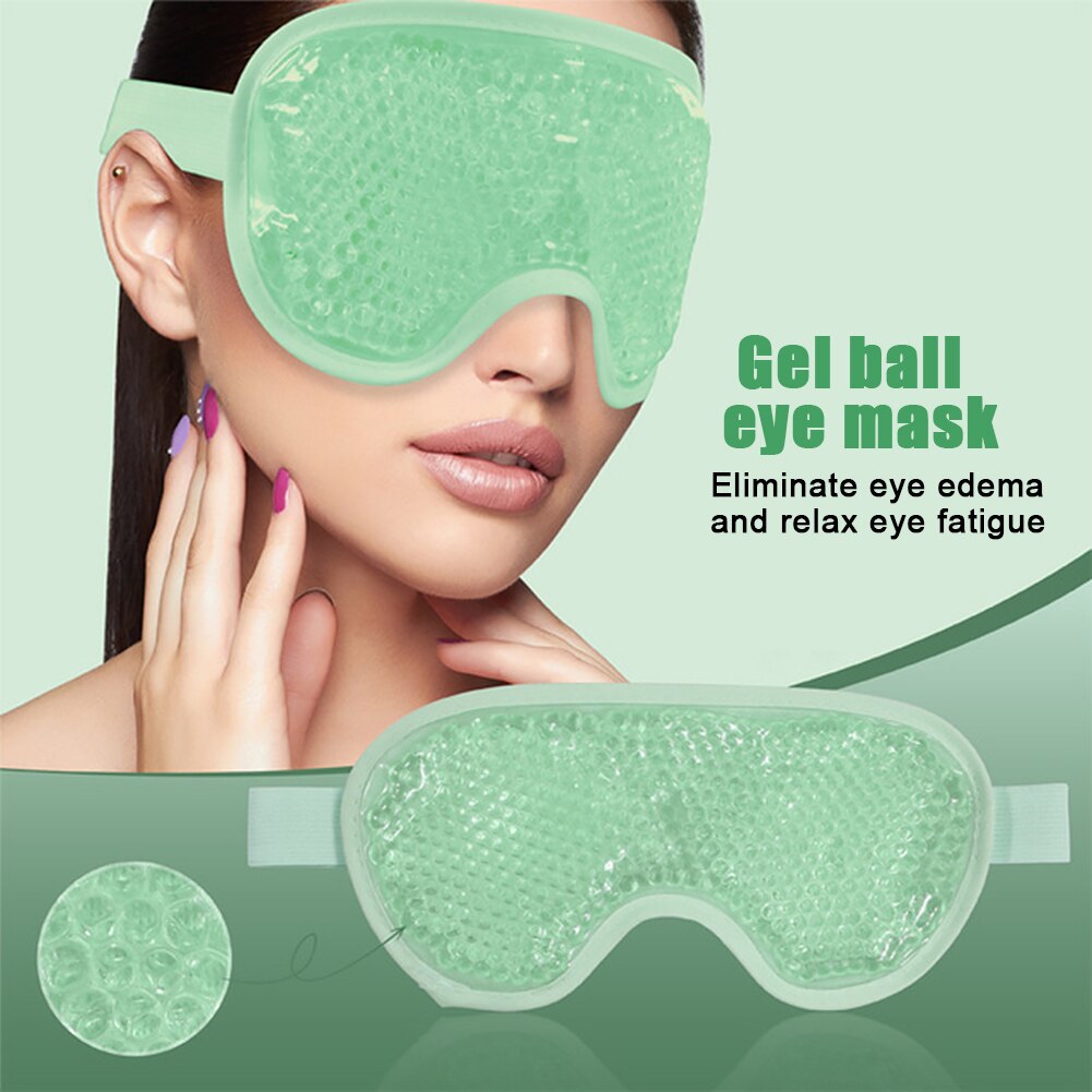 Headache Migraine Pain Relief Elastic Band Eye Cover Cooling Heat Cold Therapy Puffy Eyes Home Office With Gel Beads Reusable