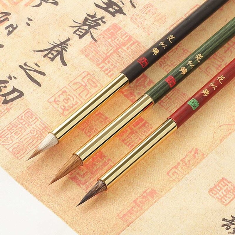H052 Small Chinese Calligraphy Brush Pen Fit for Regular/Cursive Scripts Calligraphy Brushes 3 Types for Beginner Calligraphy