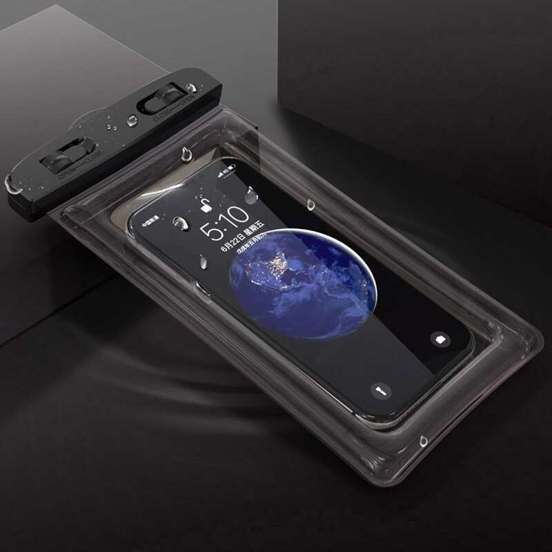 YBD 6.5 inch Below Waterproof Case for iPhone 11 Huawei Xiaomi Redmi 9 TPU Waterproof Case for Samsung Galaxy A21s A11: Black clear