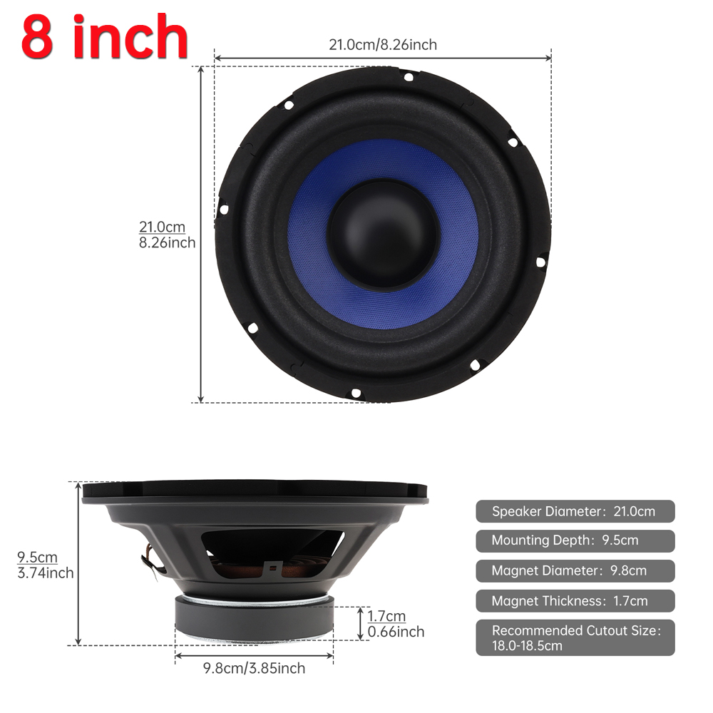 1pc 5 / 6/ 8/ 10 Polegada alto-falante do carro baixo alto-falante subwoofer áudio música estéreo gama completa frequência alto-falantes automotivos