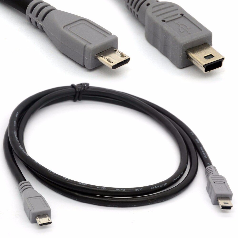 Micro USB naar Mini 5-pin USB Verlengkabel OTG Code Mobiele Apparaat Converter 1 M