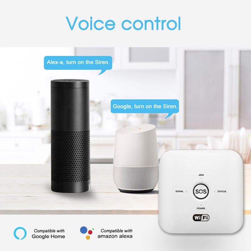 Tuya Smart Wifi Gsm Alarmsysteem Pir Remote Controlled 100-240V Alarmsysteem Voor Thuis Voor alexa Google Assistent