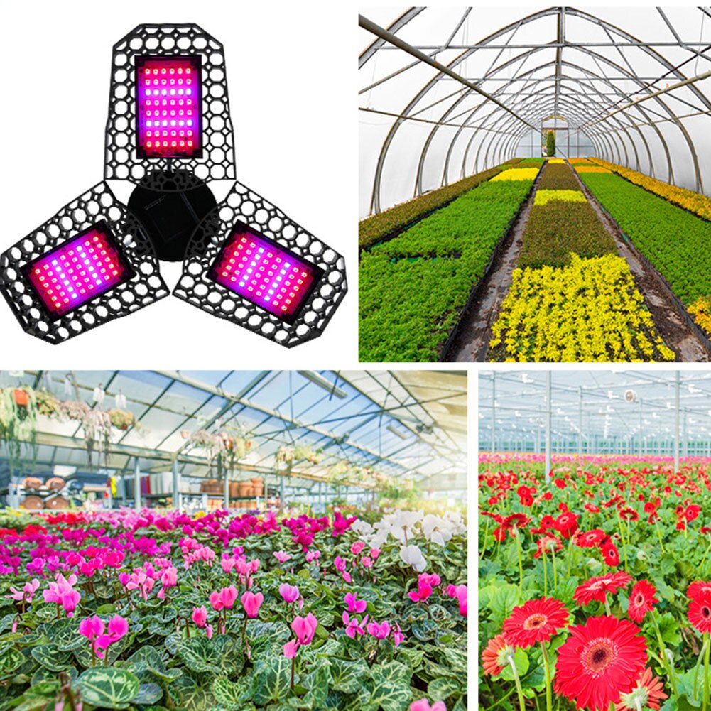 LED Plant Growth Light Red and Blue Spectrum 3-leaf Folding Plant Growing Light Lamp VJ