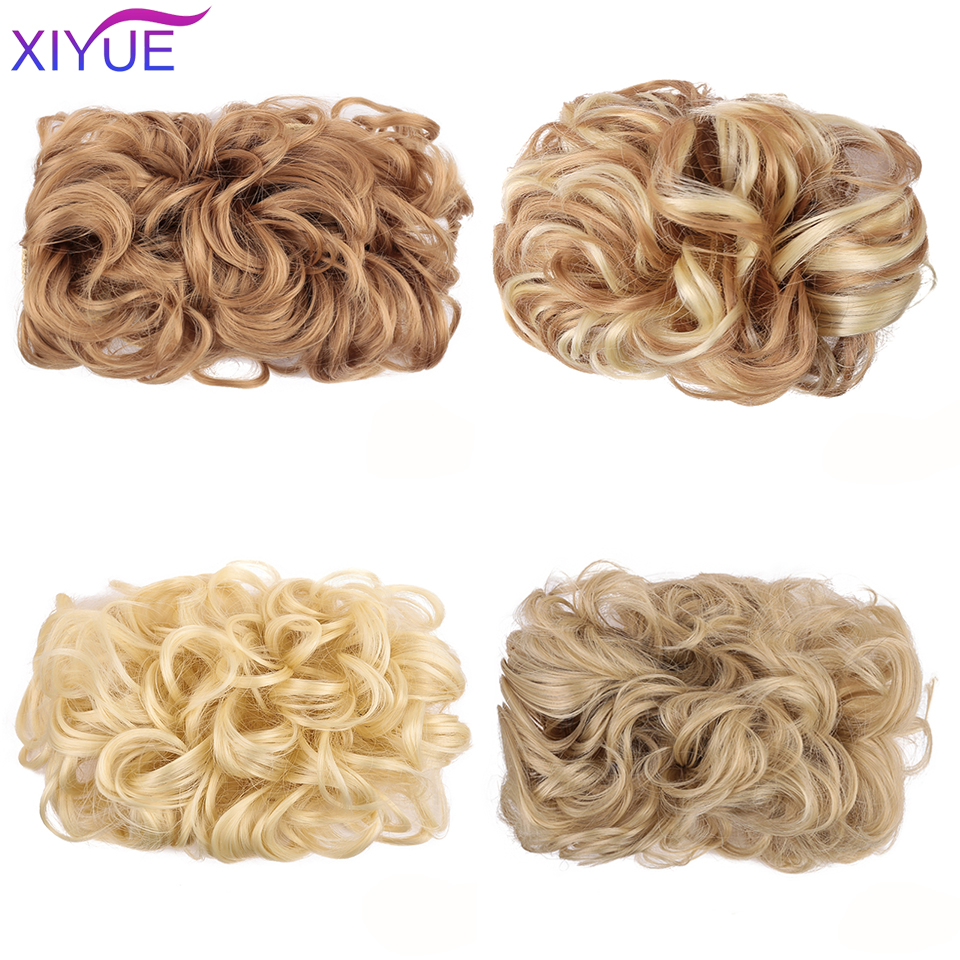 Rodet hår knolde klip i hårforlængelse 2 plastik kam kort krøllet hår chignon syntetisk hår rodet chignon til kvinder bryllup