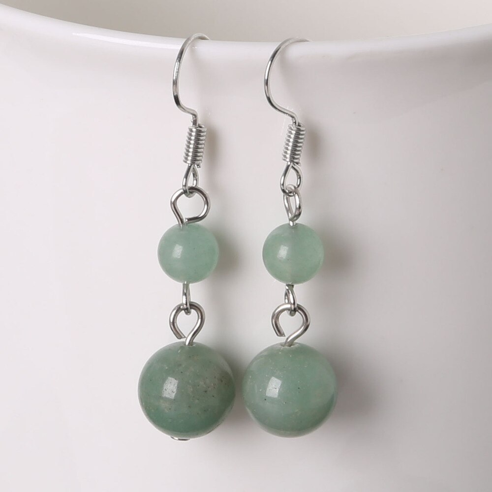 Earrings for girl Natural Stone Beads Dangle Long Lady Earrings for Jewelry Making Women DIY Charms Ear crafts: Green Aventurine