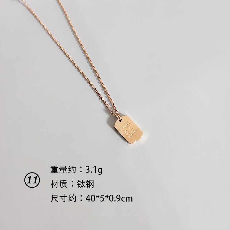 koreanische Vintage Edelstahl Rose Gold Halskette Für Frauen Sterne Mond Geometrische Kette Halskette Schmuck Zubehör: 11