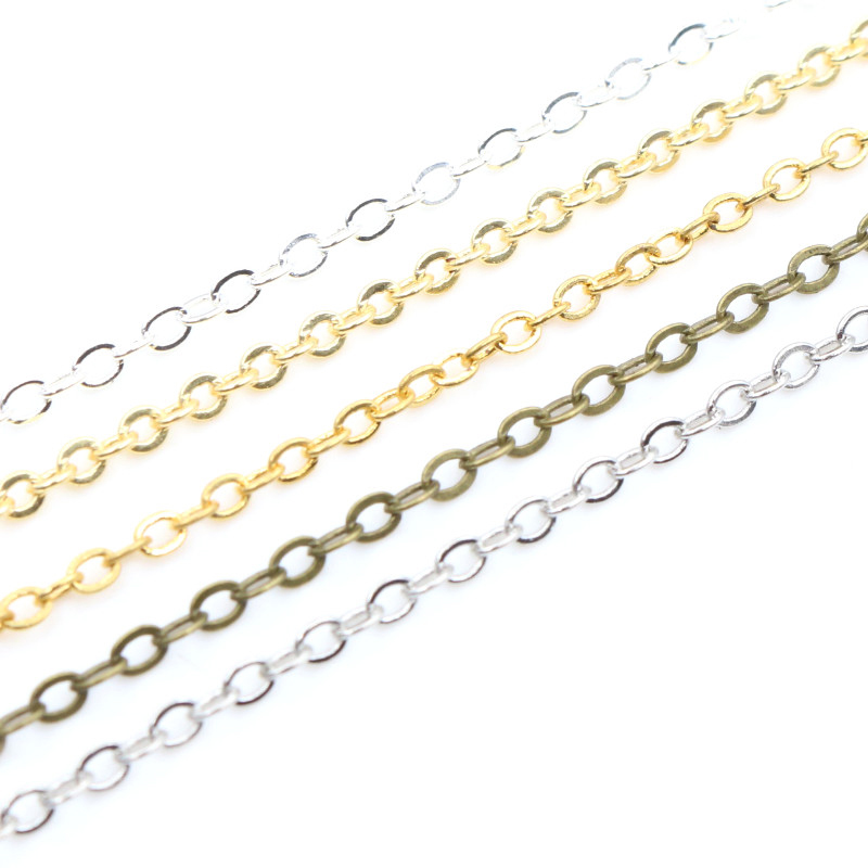 5 Meter/viel 2,4x1,8mm 5 Farben Überzogen Geschweißte Eisen Kabel Ketten Halskette DIY Schmuck, sterben Entdeckungen zubehör