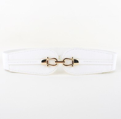 Fajas elásticas para mujer, vestidos blancos para mujer, vestido decorativo suelto, faja moderna, cinturón Simple negro, faja ancha, cinturones para mujer: white color