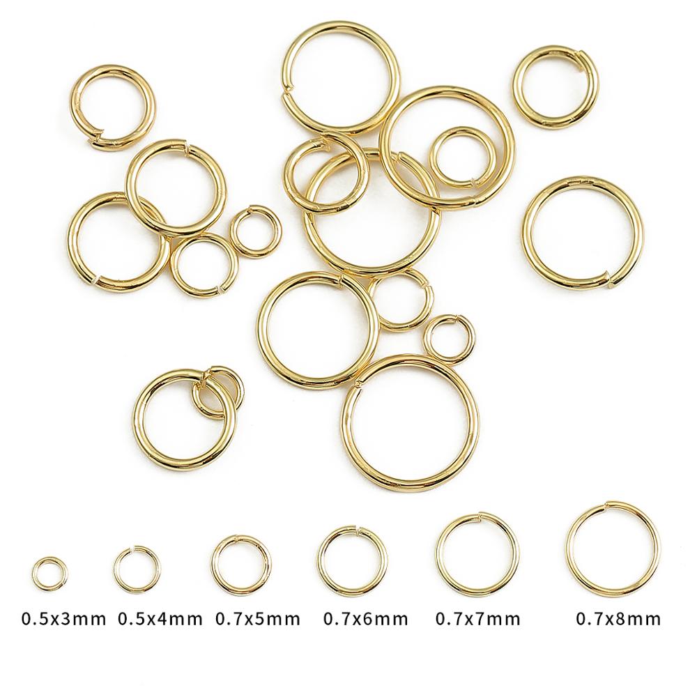 100pcs/lot 18k Gold Plated Loops Single Open Jump Rings Round Split Rings Connectors For DIY Jewelry Making Findings Accessories