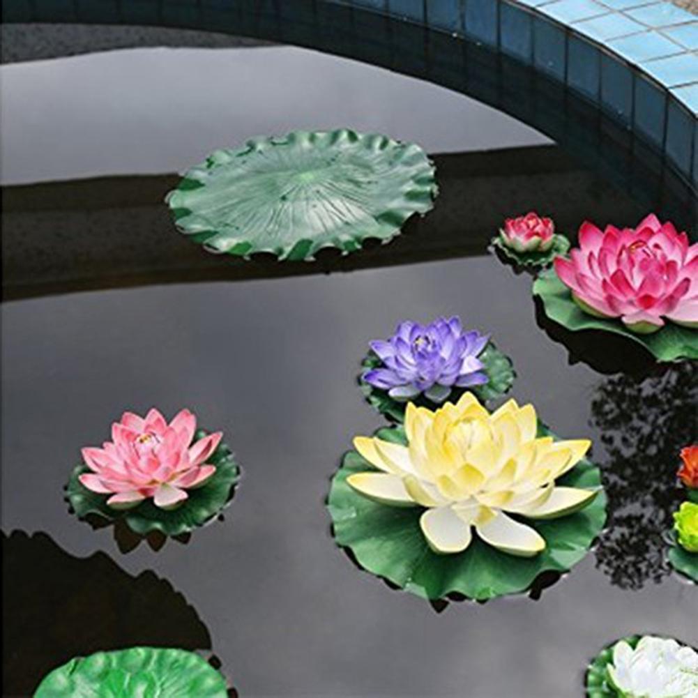 2pcs 10-28cm artificial PE foam lotus leaf water lily floating pool plant aquarium fish pond decoration home garden decoration